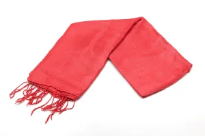100% Fair Trade Thai Silk Solid Color Scarf Red
