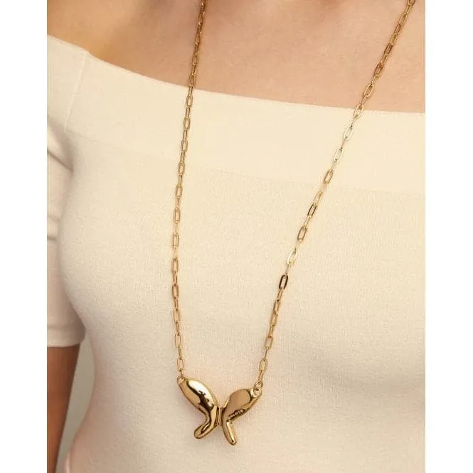 18K Gold Plated Butterfly Wings Necklace  COL1860ORO000