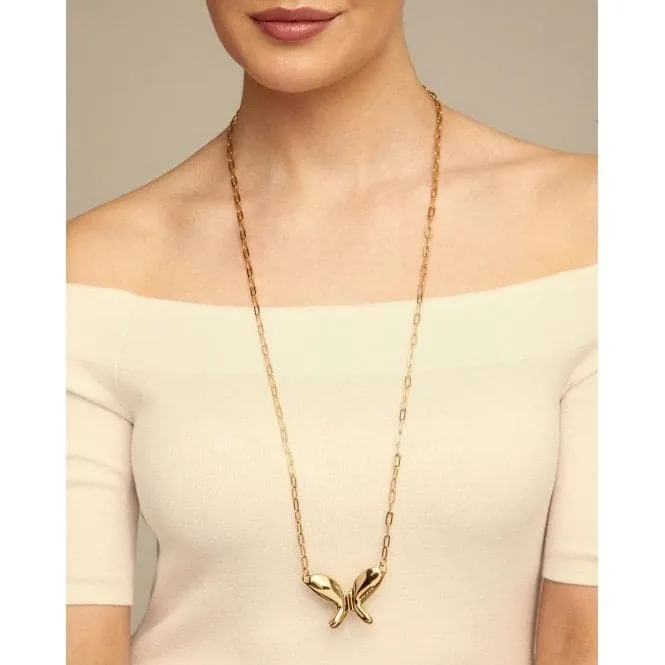 18K Gold Plated Butterfly Wings Necklace  COL1860ORO000