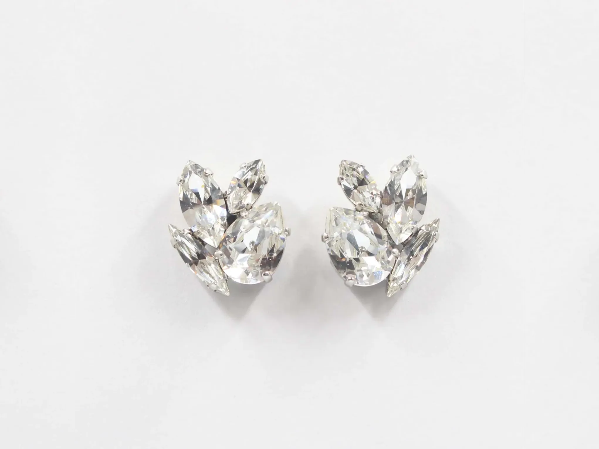 Acacia - Silver Swarovski Bridal Cluster Stud Earrings