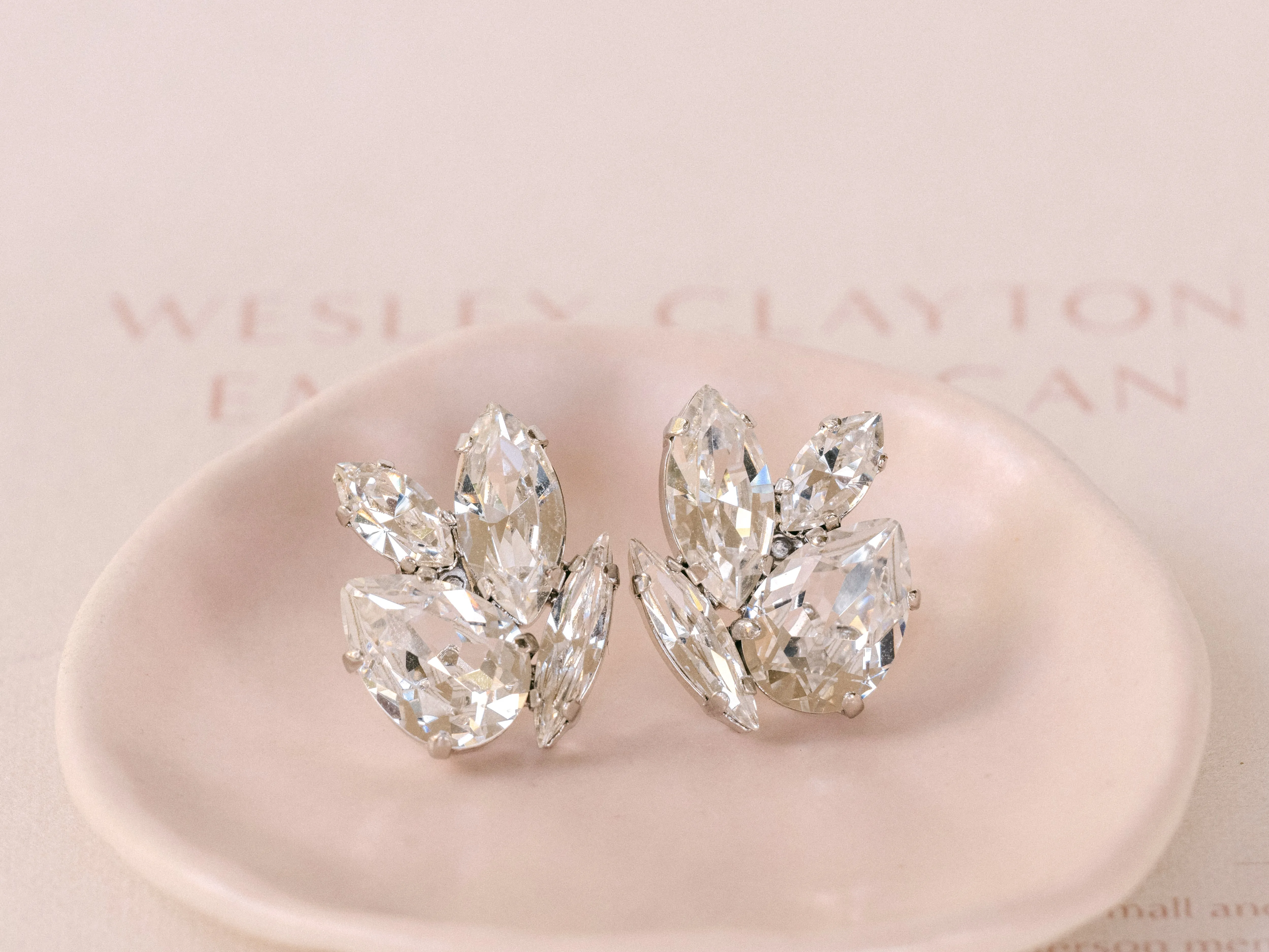 Acacia - Silver Swarovski Bridal Cluster Stud Earrings