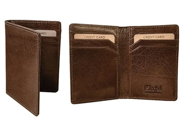 Adpel Vitello Leather Bifold Business Card Holder | Brown