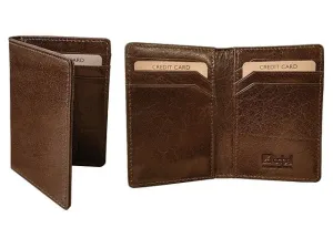 Adpel Vitello Leather Bifold Business Card Holder | Brown