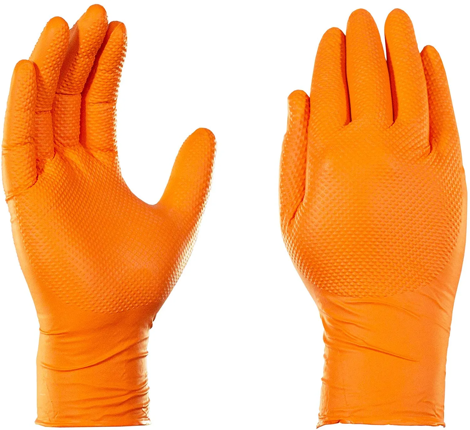 AMMEX® Gloveworks® HD Orange Nitrile Powder Free Industrial Gloves