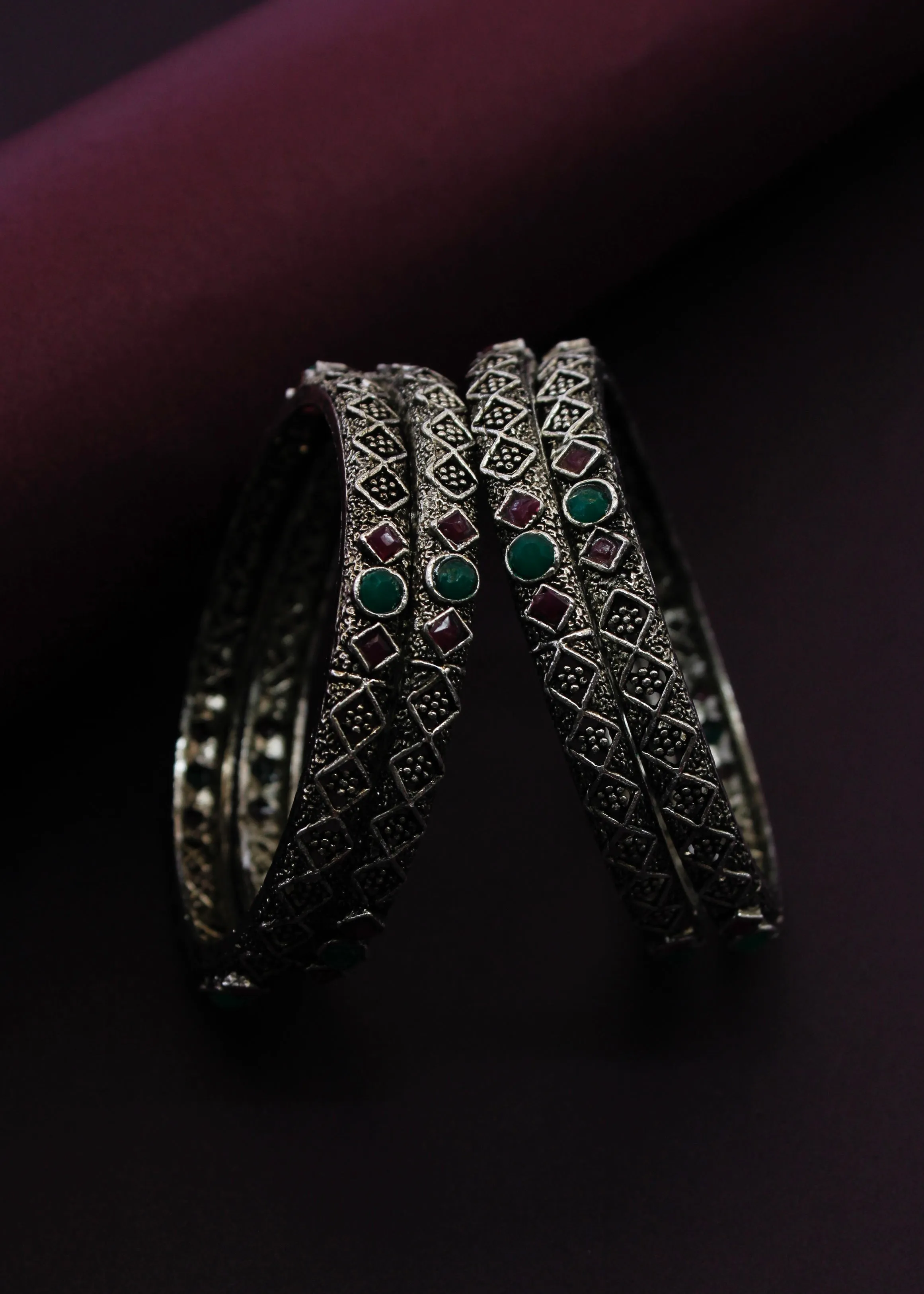 APPEALING OXIDISED BANGLES