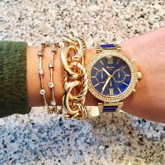Aria Gold Crystal Bangle Bracelet