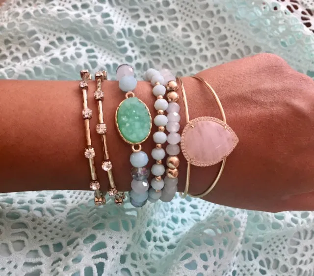 Aria Gold Crystal Bangle Bracelet