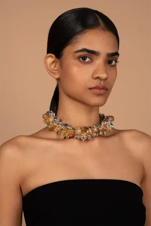 Beige river pearl handcrafted necklace