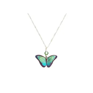 Bella Butterfly Necklace in Green Flash