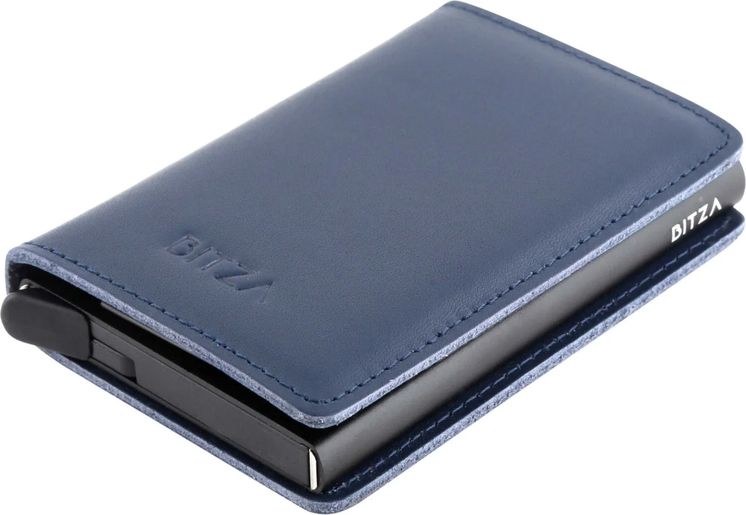Bitza Ultra Slim Genuine Leather Card Holder Wallet with RFID Protection