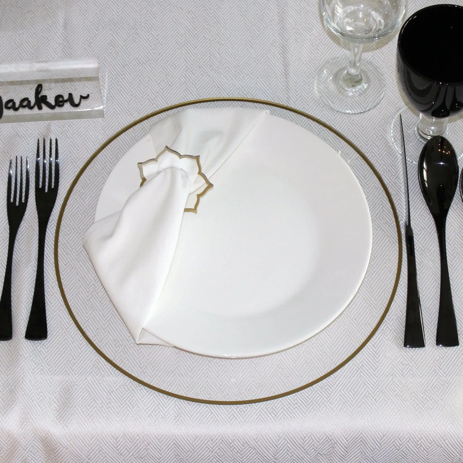 Black, White, & Gold Tablescape