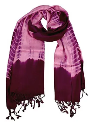 Bubble Gum Plum All Seasons Retro Print Colorful Tie Dye Pashmina Shawl Scarf