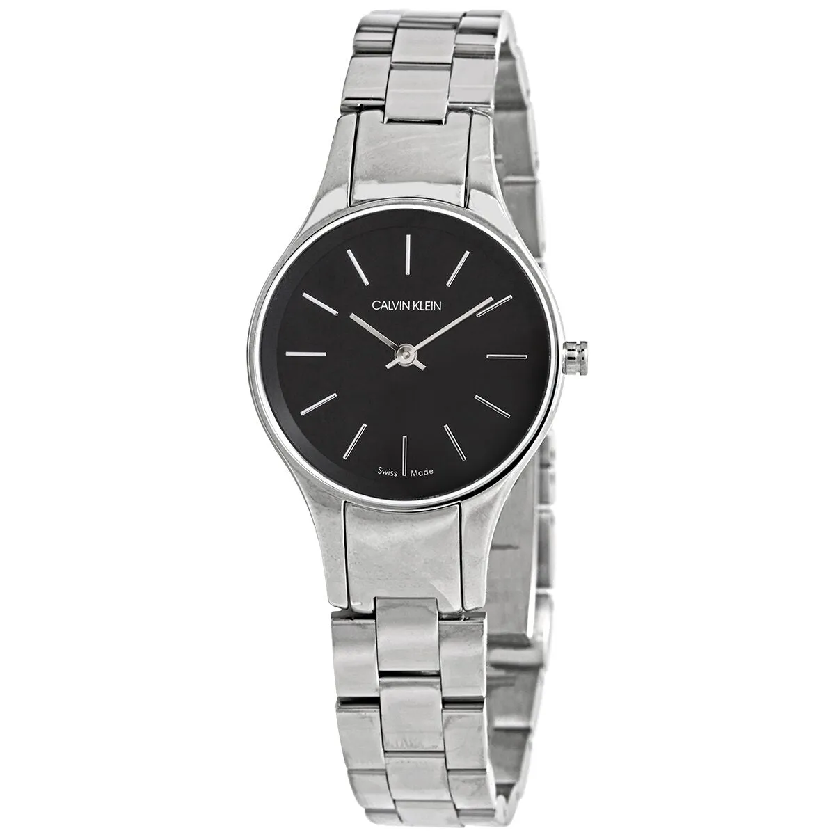 Calvin Klein Simplicity Quartz Crystal Black Dial Ladies Watch K4323130