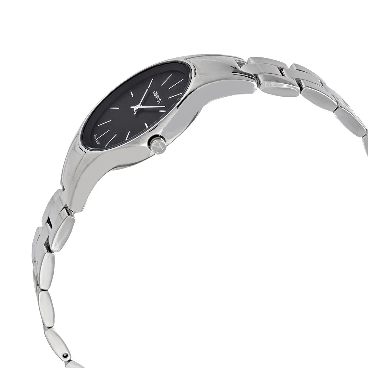 Calvin Klein Simplicity Quartz Crystal Black Dial Ladies Watch K4323130