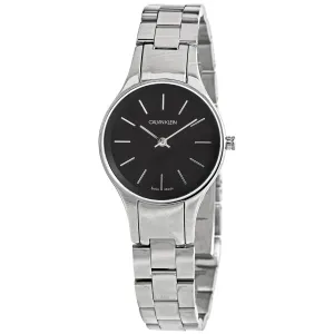 Calvin Klein Simplicity Quartz Crystal Black Dial Ladies Watch K4323130