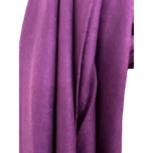Cashmere Cotton Blend Scarf With Fringe - Eggplant