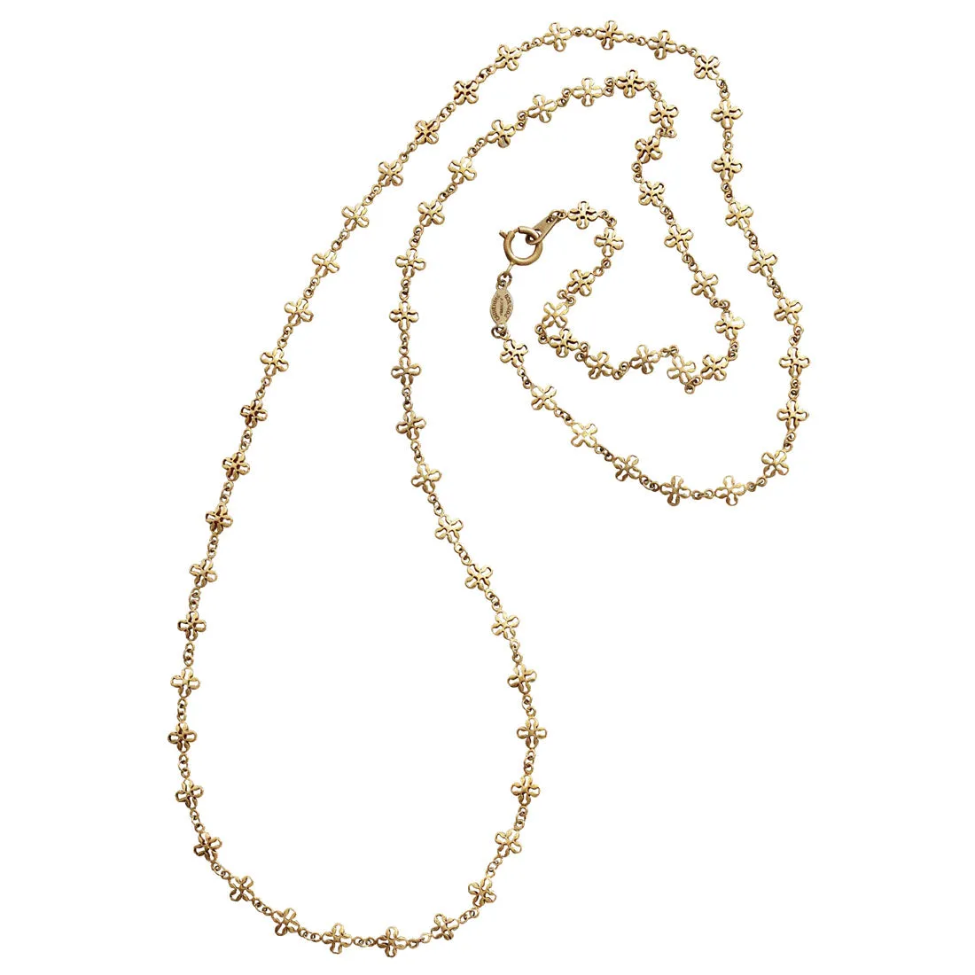 Catherine Popesco 14k Gold Plated Lotus Clover Fancy Long Chain Layering Necklace, 1599RLG