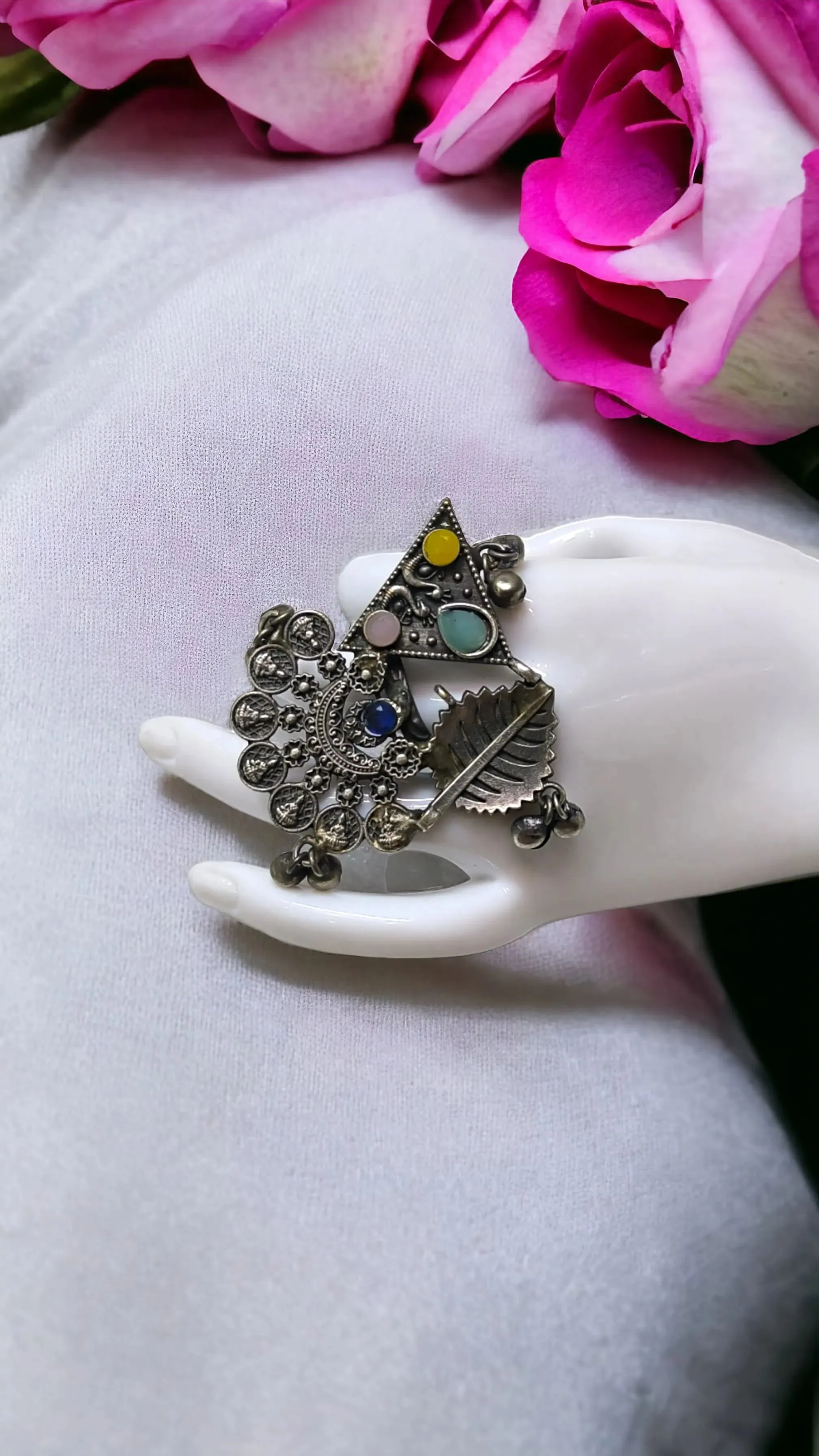 Charvi Silver Lookalike Oxidised Fusion Ring