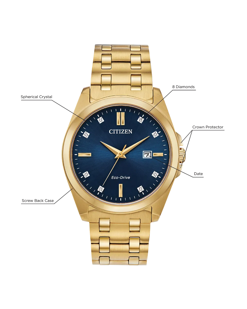 Citizen Corso Gold Case and Blue Dial Dress Watch BM7103-51L
