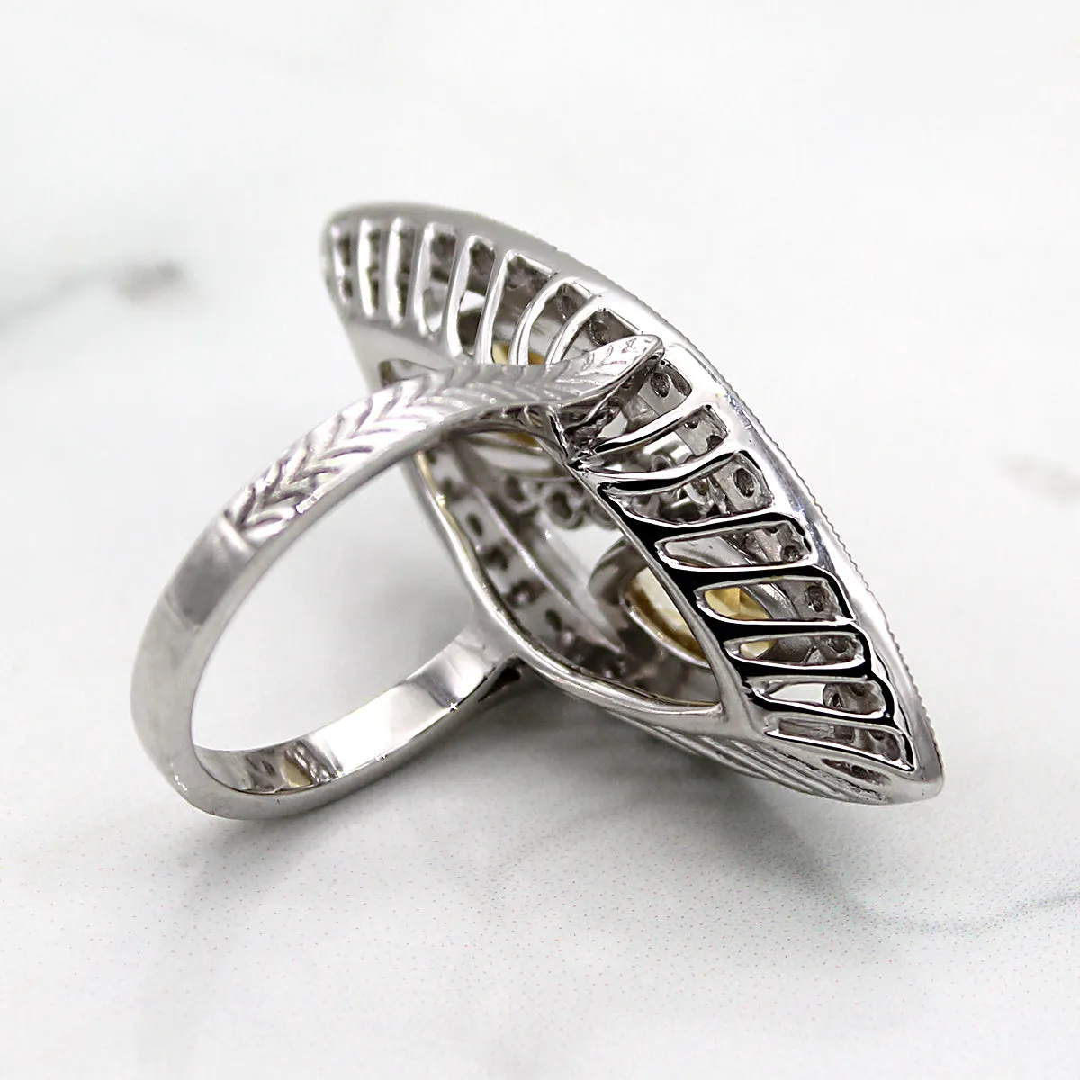 Citrine Edwardian Style Statement Ring