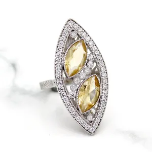 Citrine Edwardian Style Statement Ring