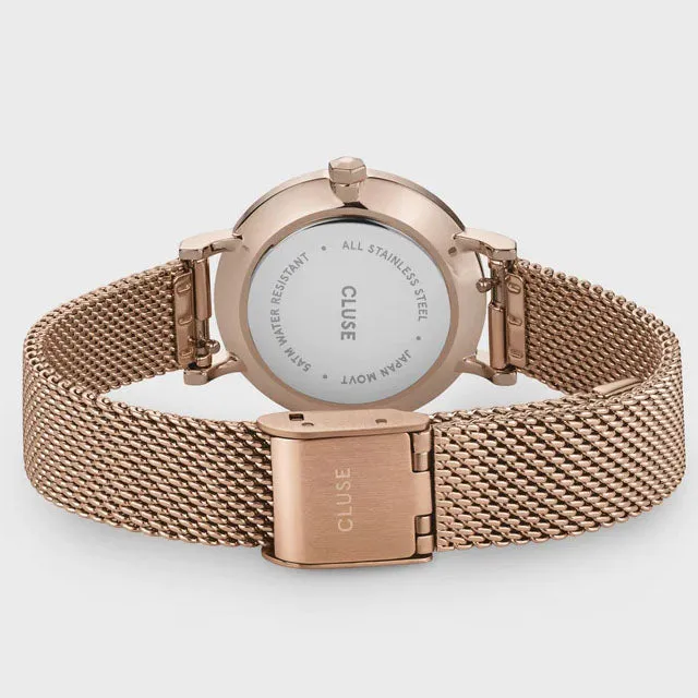 CLU Watch Boho Chic Petite Mesh White Rose Gold
