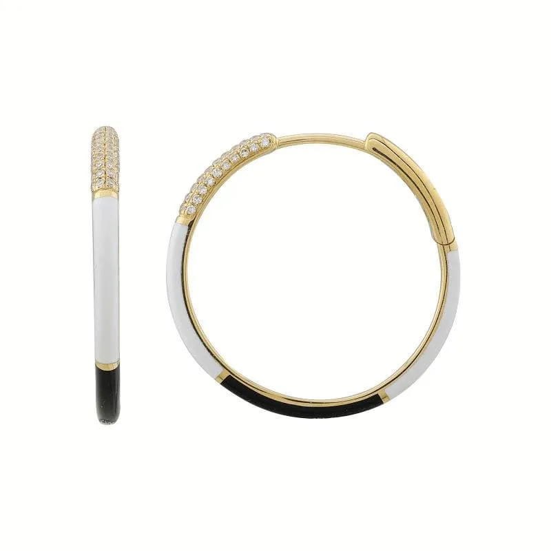 Color Block Enamel Hoop Earrings 24mm