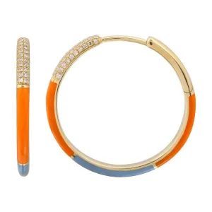 Color Block Enamel Hoop Earrings 24mm