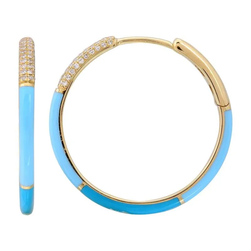 Color Block Enamel Hoop Earrings 24mm