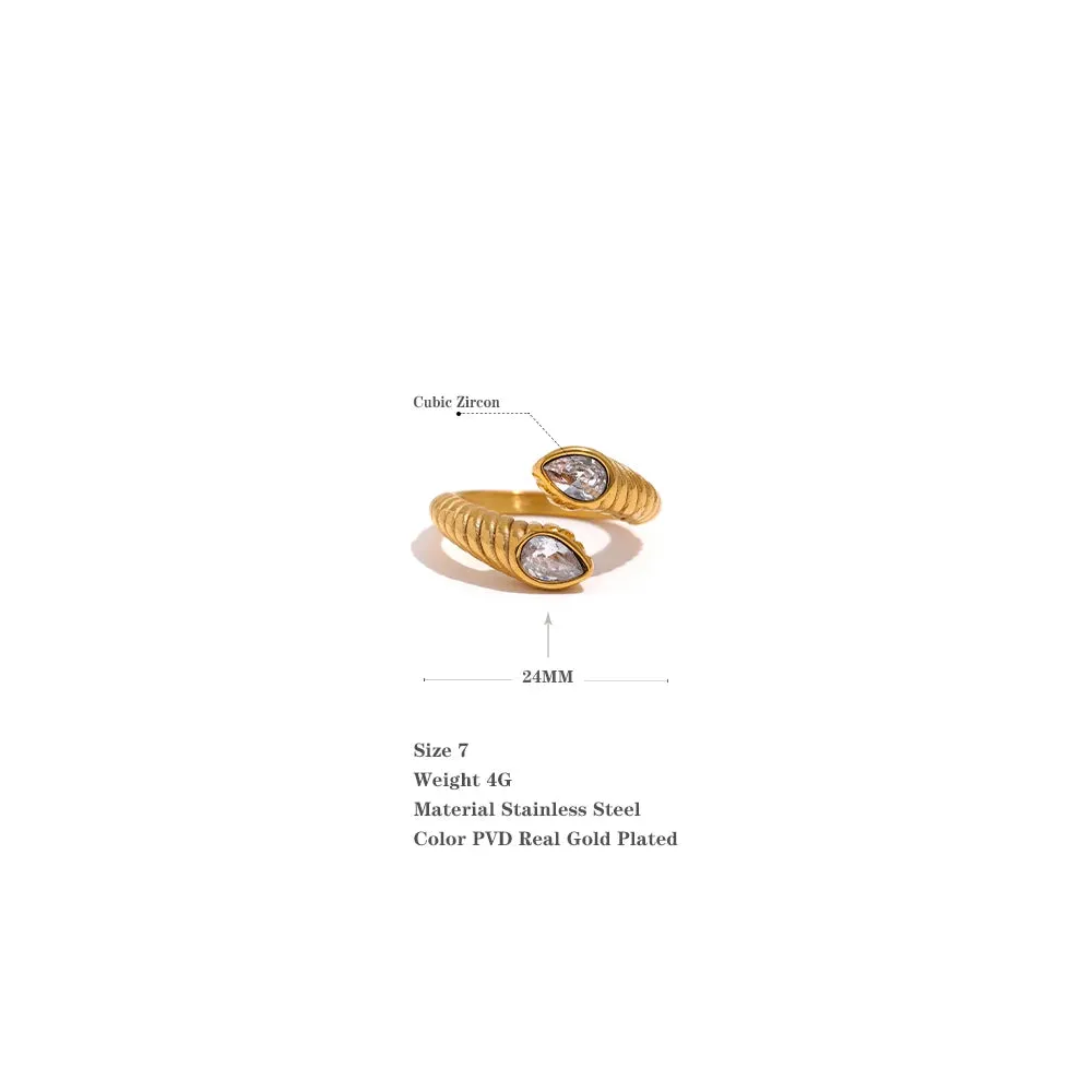 Cubic Zirconia Snake Shaped Ring