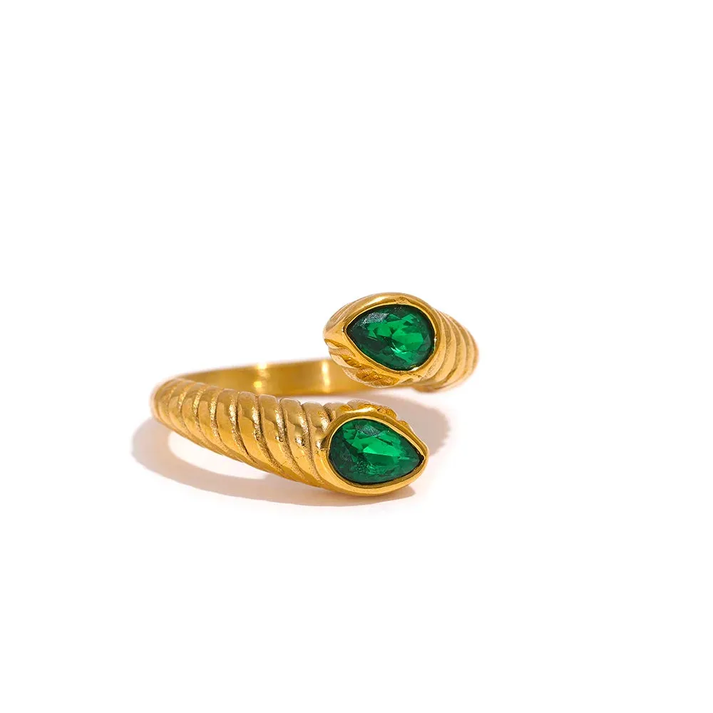 Cubic Zirconia Snake Shaped Ring