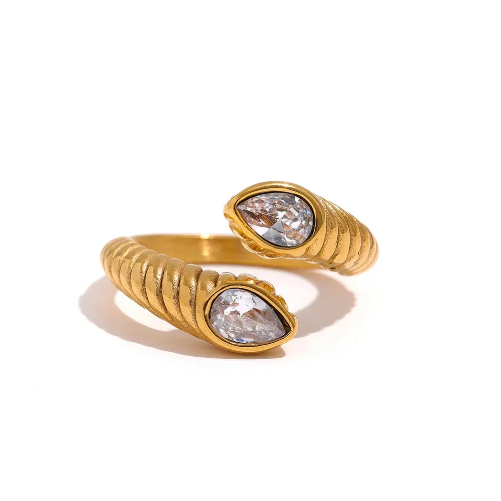 Cubic Zirconia Snake Shaped Ring