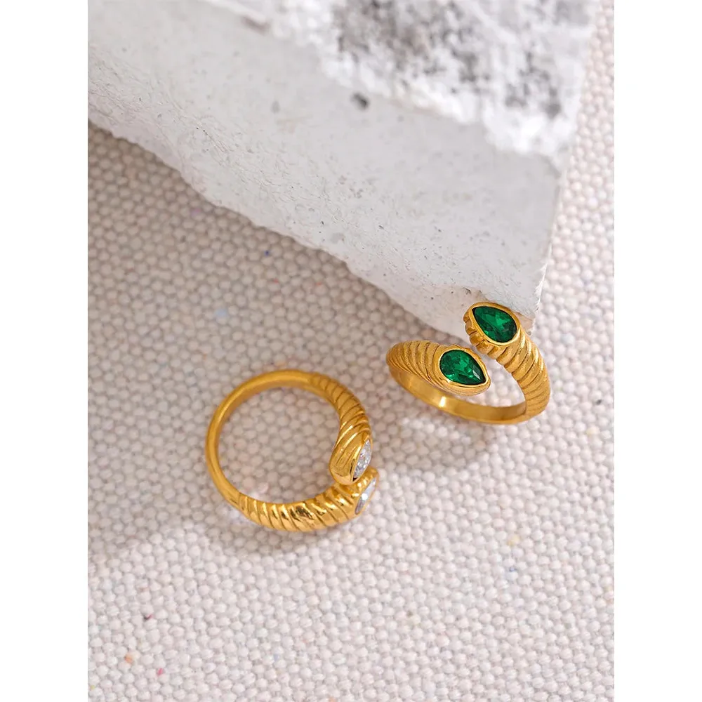 Cubic Zirconia Snake Shaped Ring