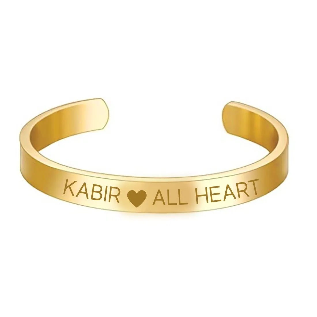 Custom Bracelets for Men Engraved Name Valentines Day Gift - Rose Gold Plated/Black Rhodium/Gold Plated - Heart