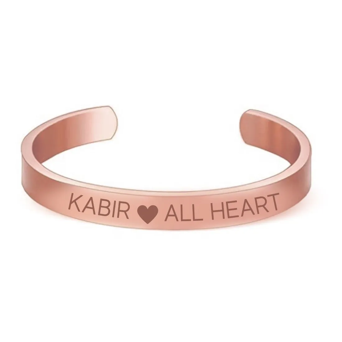Custom Bracelets for Men Engraved Name Valentines Day Gift - Rose Gold Plated/Black Rhodium/Gold Plated - Heart