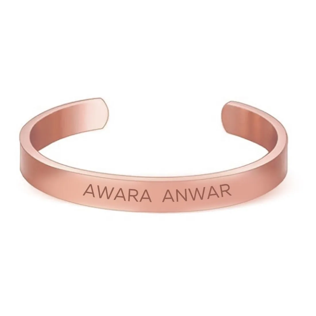 Custom Name Bracelets Kada Oval Cuff Bracelet for Men - Rose Gold Plated/Black Rhodium/Gold Plated - Name