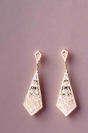 CZ Rose Gold Glam Dangle Earrings
