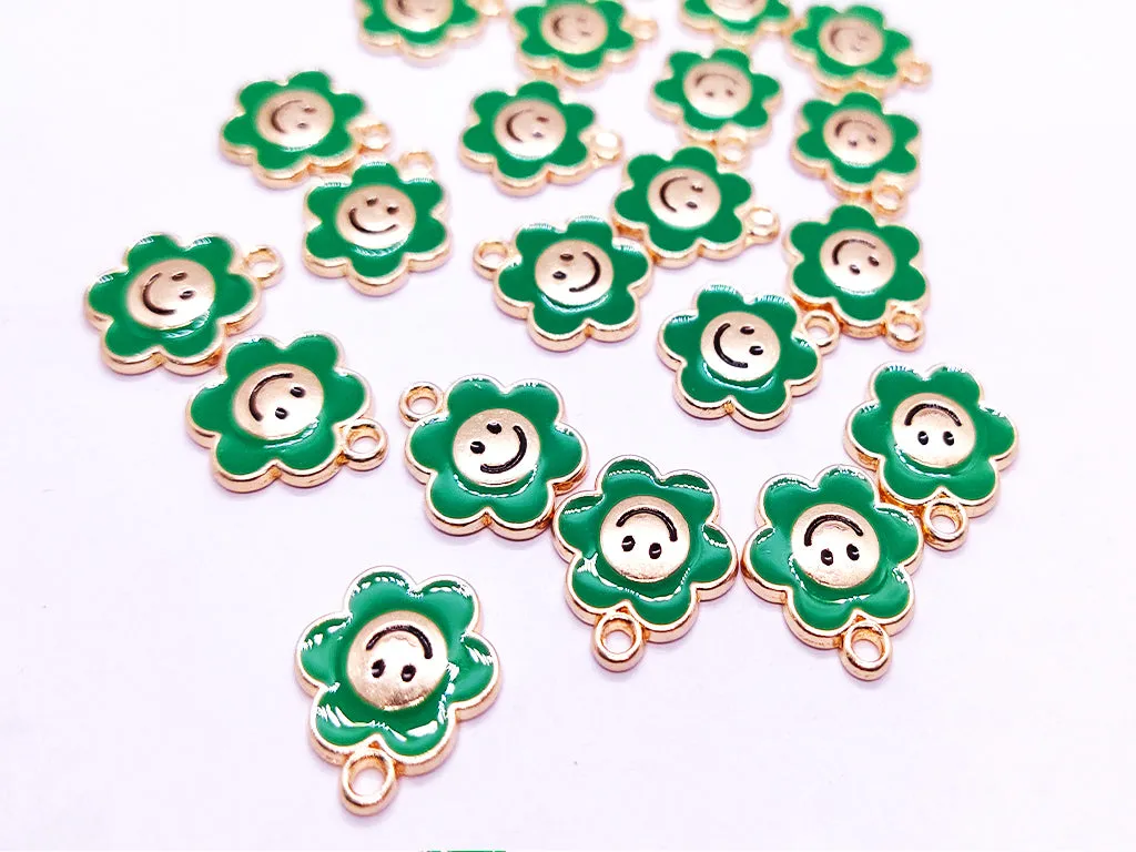 Dark Green Metallic Jewelry Charms