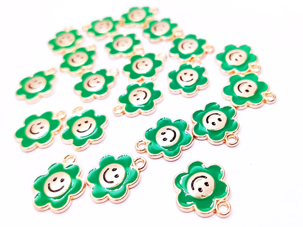 Dark Green Metallic Jewelry Charms