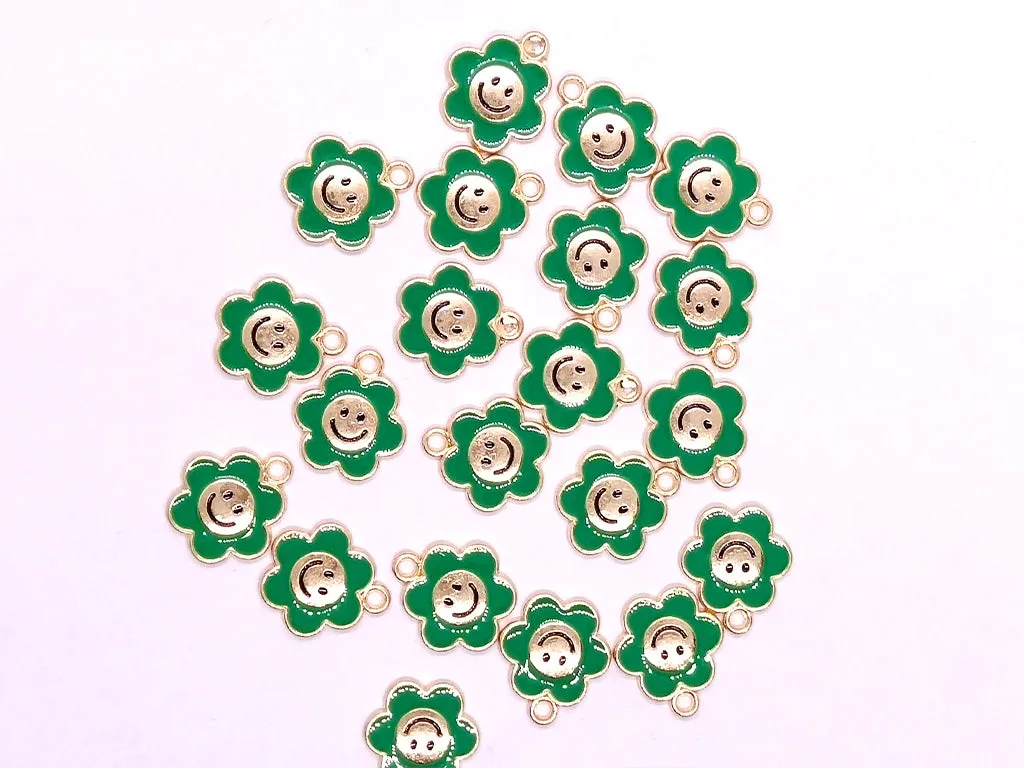 Dark Green Metallic Jewelry Charms