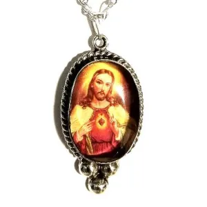 Devotional Portraiture Pendants – 18" Silver Chain