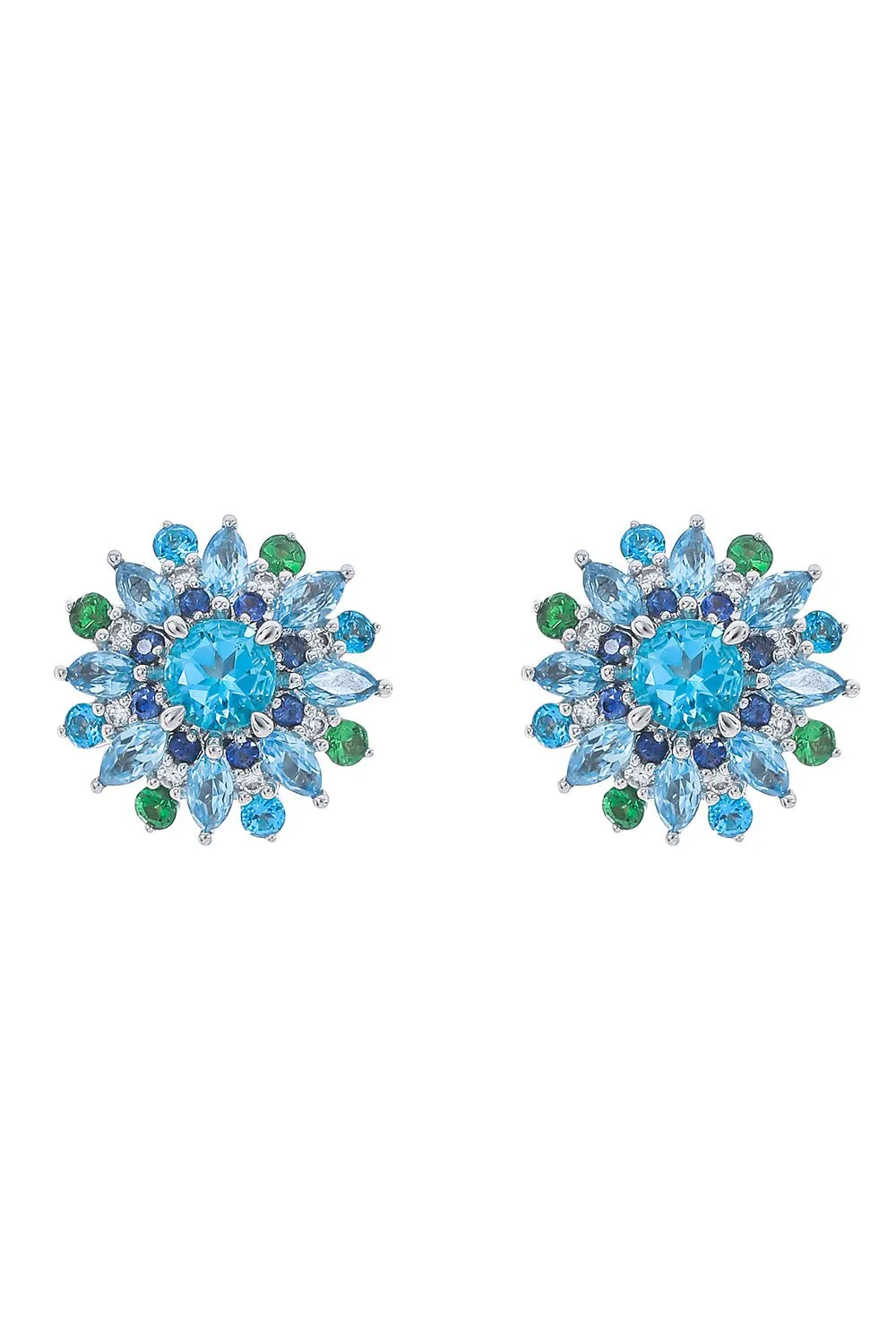 Diamond Sapphire Stud Earrings