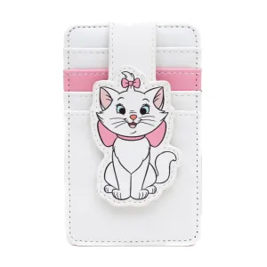 Disney Vegan Leather Wallet, ID Card Holder, Aristocats Marie Pose White Pink, 3.0" x 5.0"