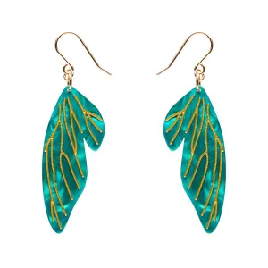 Erstwilder - Fairy Wings Drop Earrings in Mint
