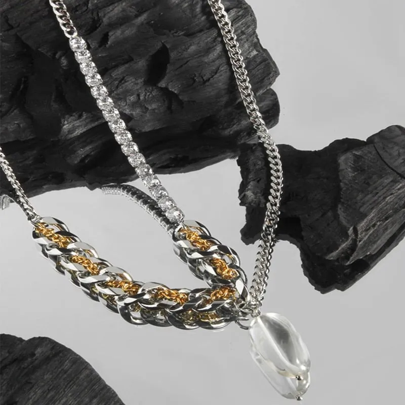 Fashion Shining Full Rhinestone Choker Necklaces For Women Geometric Simple Luxury Crystal Necklaces Statement Jewelry
