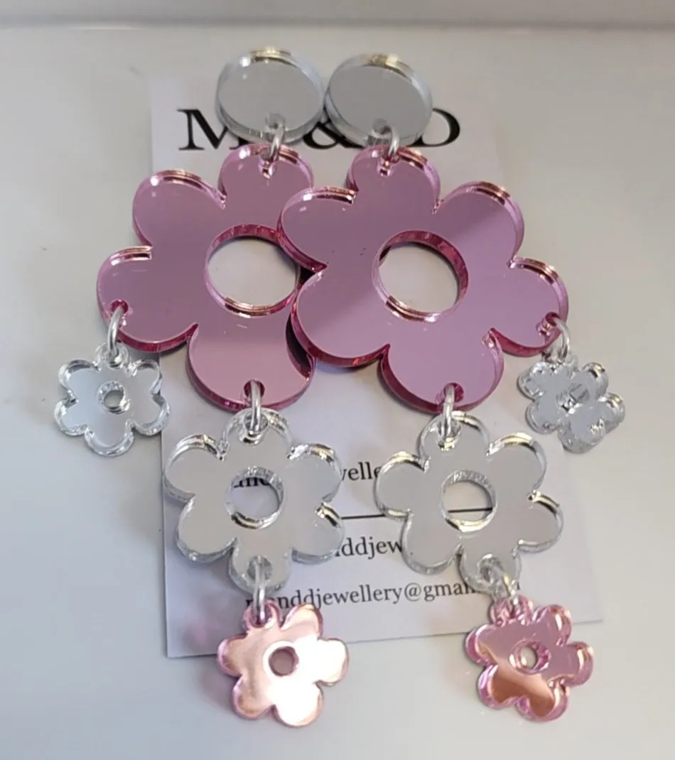 Flora Chandelier Delux Stud Dangle Earrings