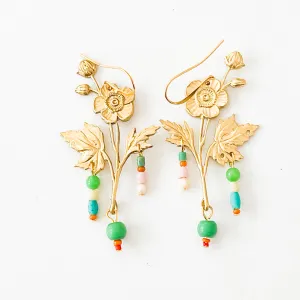 Flower Statement Earrings-WS