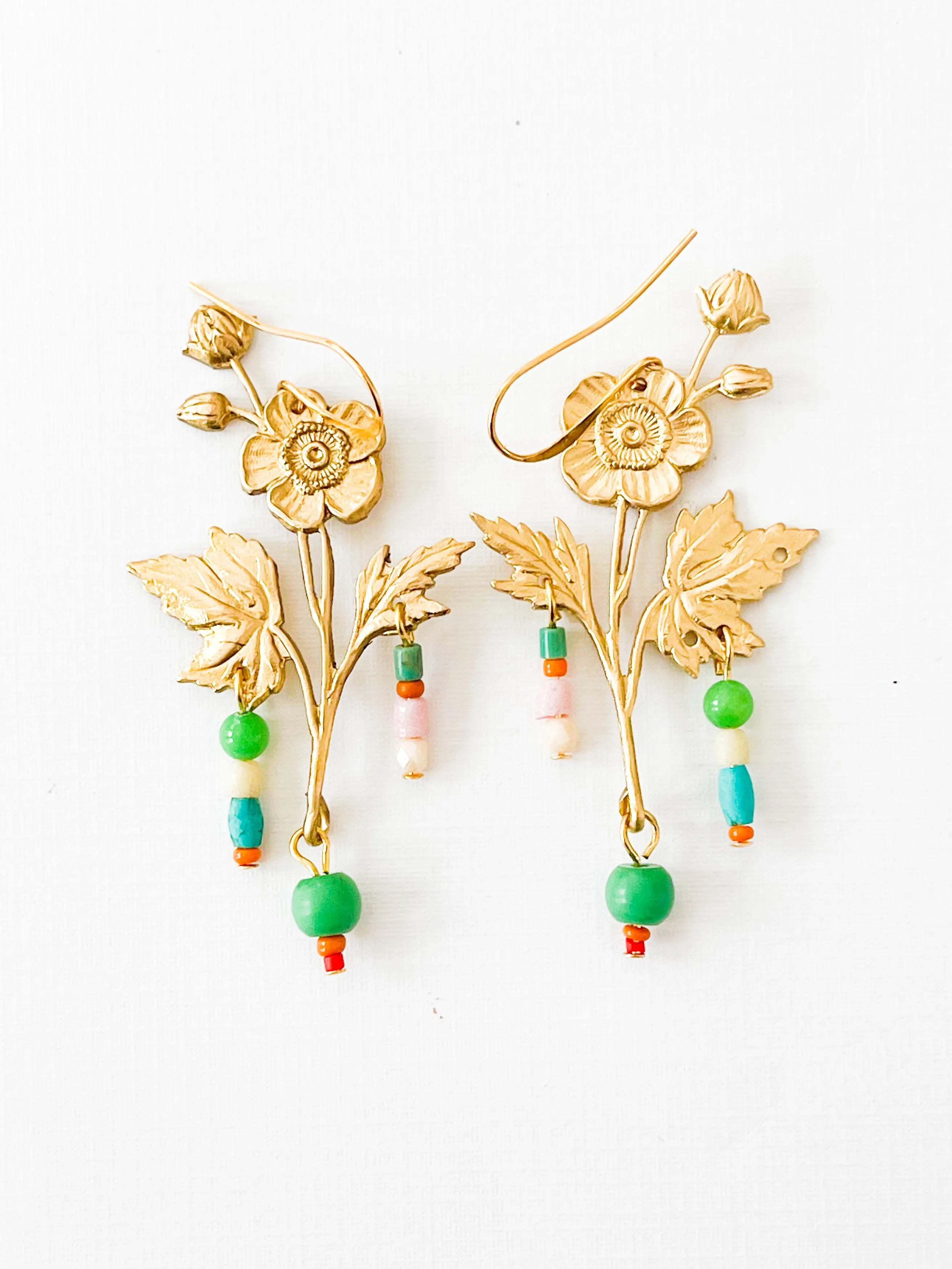 Flower Statement Earrings-WS