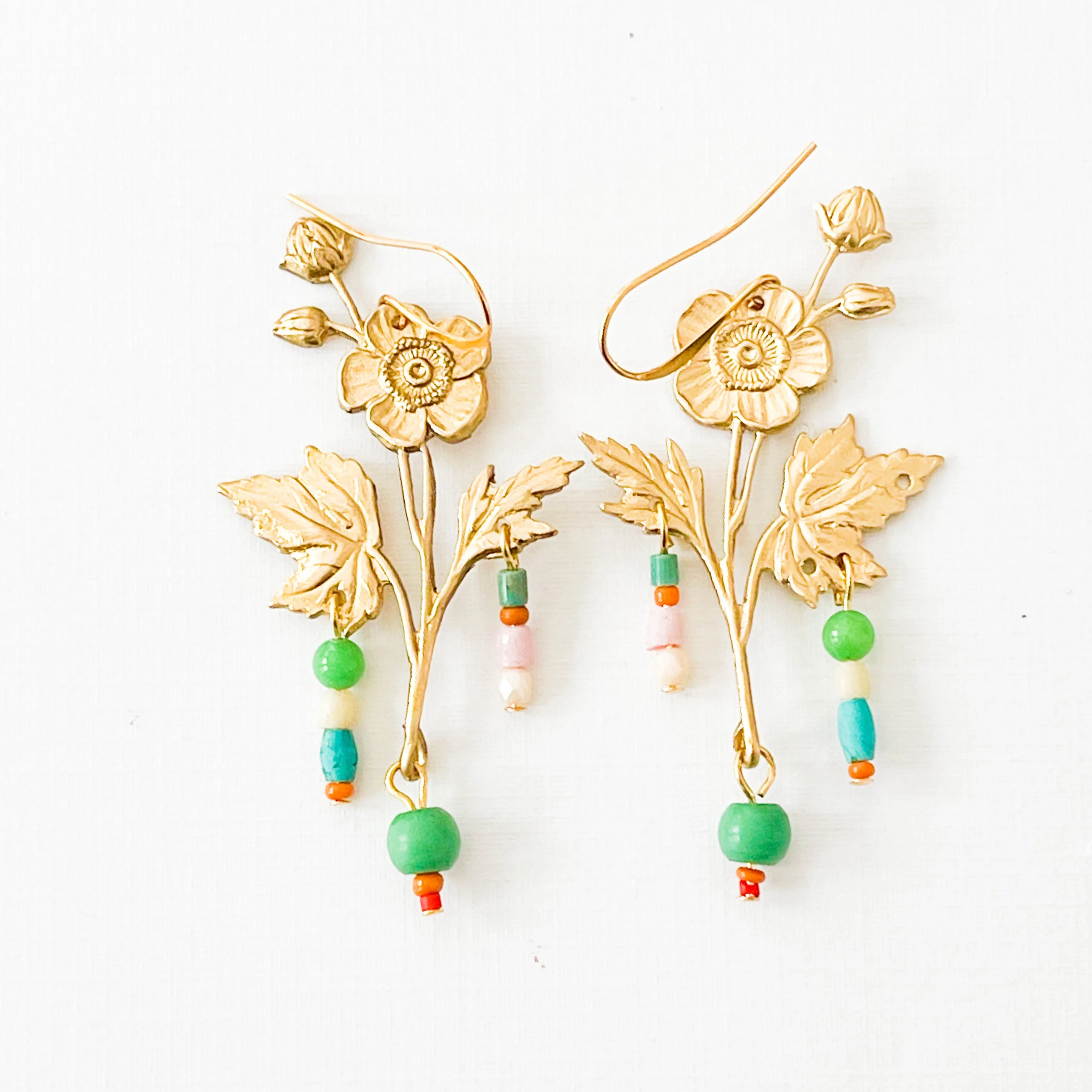 Flower Statement Earrings-WS