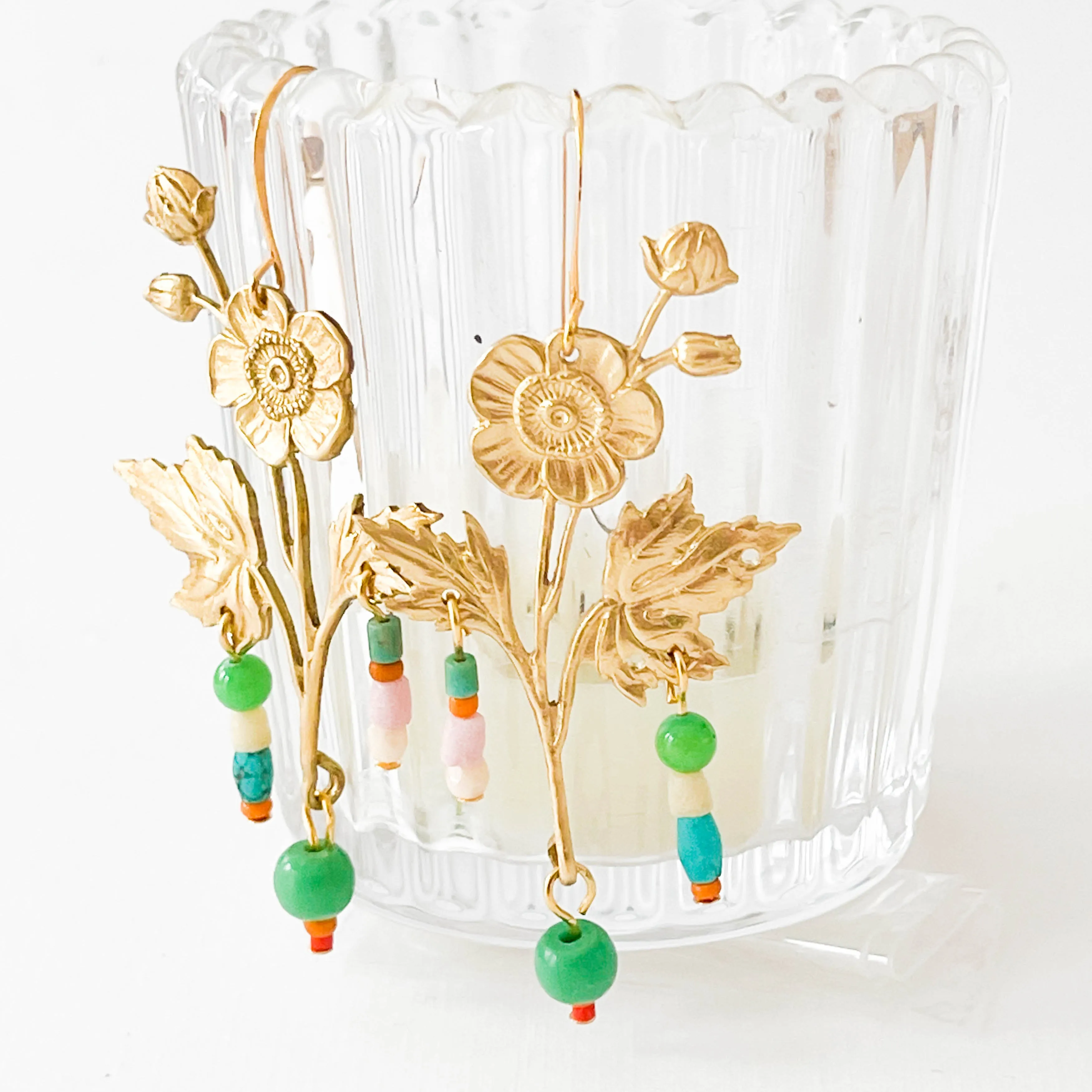 Flower Statement Earrings-WS